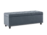 Toby Linen Ottoman Bench with Storage - Grey