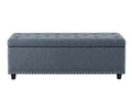 Toby Linen Ottoman Bench with Storage - Grey