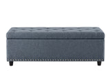 Toby Linen Ottoman Bench with Storage - Grey