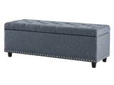 Toby Linen Ottoman Bench with Storage - Grey