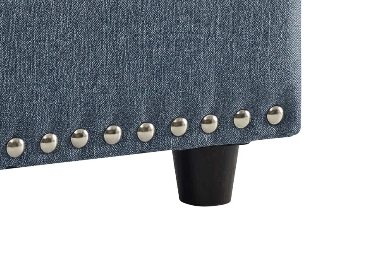 Toby Linen Ottoman Bench with Storage - Grey