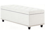 Toby Linen Ottoman Bench with Storage - Beige