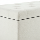Toby Linen Ottoman Bench with Storage - Beige