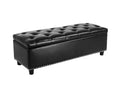 Toby PU Leather Ottoman Bench with Storage - Black