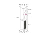 Tower Cabinet with Rattan Door - Grey