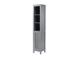 Tower Cabinet with Rattan Door - Grey