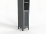 Tower Cabinet with Rattan Door - Grey