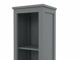 Tower Cabinet with Rattan Door - Grey