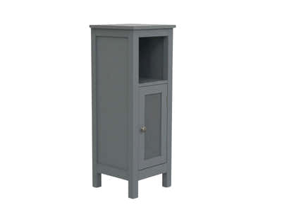 1-Door Rattan Storage Cabinet - Grey