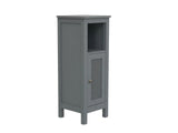 1-Door Rattan Storage Cabinet - Grey