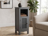 1-Door Rattan Storage Cabinet - Grey