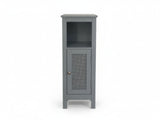 1-Door Rattan Storage Cabinet - Grey