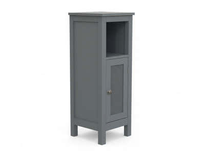 1-Door Rattan Storage Cabinet - Grey