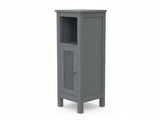 1-Door Rattan Storage Cabinet - Grey