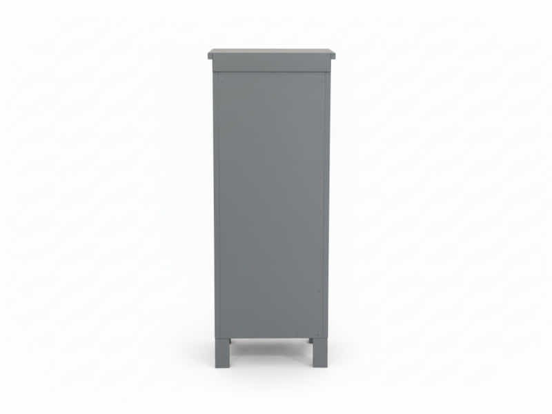 1-Door Rattan Storage Cabinet - Grey