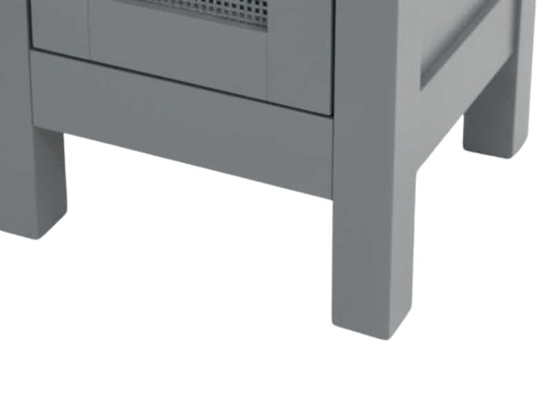 1-Door Rattan Storage Cabinet - Grey