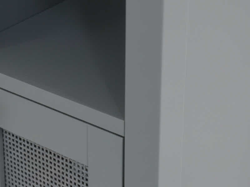 1-Door Rattan Storage Cabinet - Grey