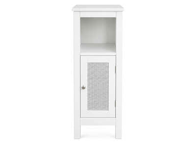 1-Door Rattan Storage Cabinet - White