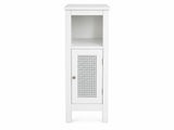 1-Door Rattan Storage Cabinet - White