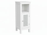 1-Door Rattan Storage Cabinet - White
