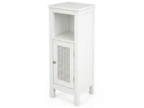 1-Door Rattan Storage Cabinet - White