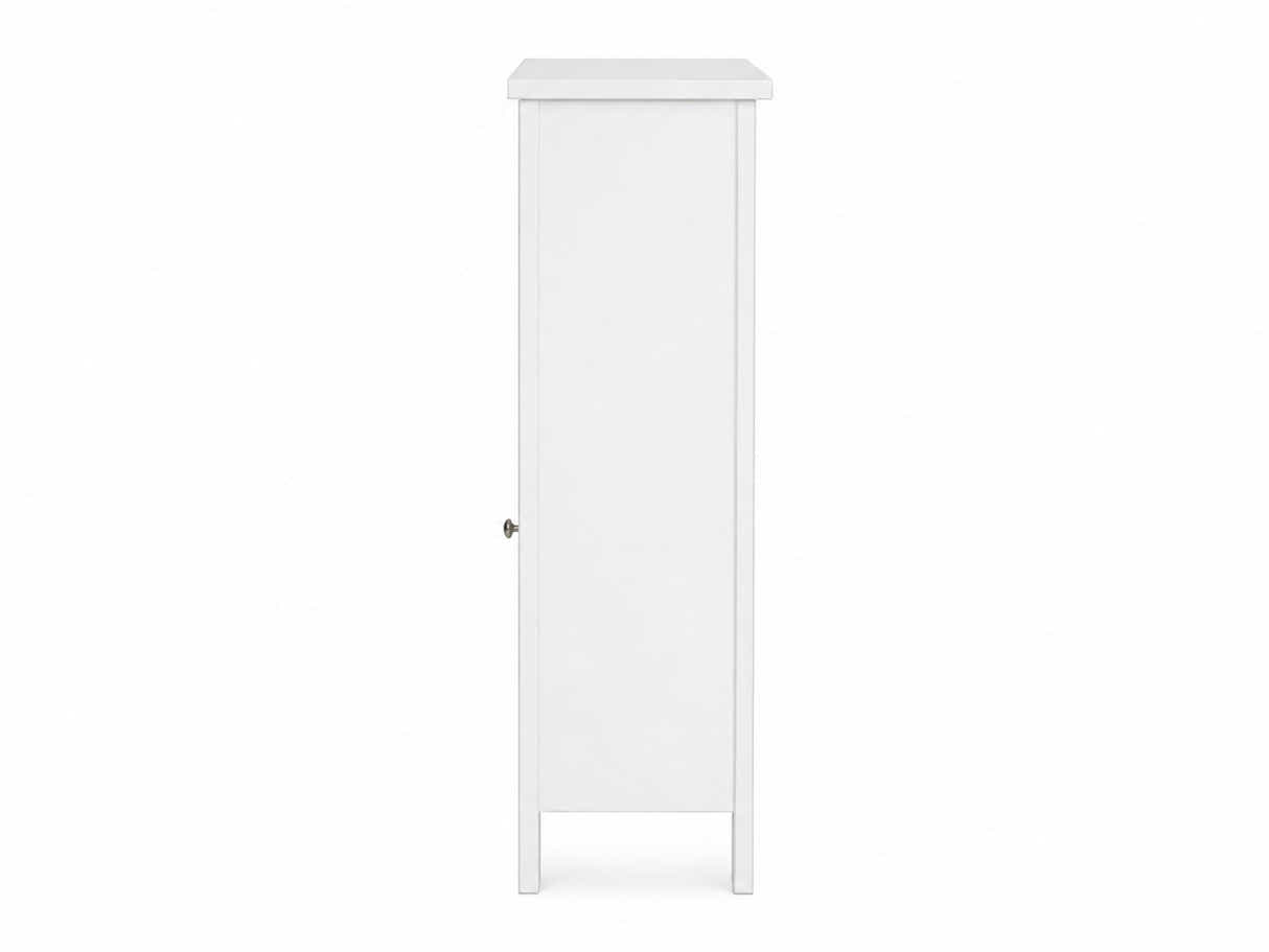 1-Door Rattan Storage Cabinet - White