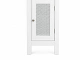 1-Door Rattan Storage Cabinet - White