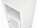 1-Door Rattan Storage Cabinet - White