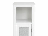 1-Door Rattan Storage Cabinet - White