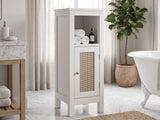 1-Door Rattan Storage Cabinet - White