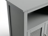 2-Door Rattan Storage Cabinet - Grey