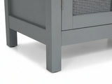 2-Door Rattan Storage Cabinet - Grey