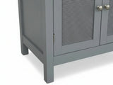 2-Door Rattan Storage Cabinet - Grey