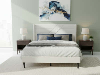 Galenia Bed Frame Beige - Queen
