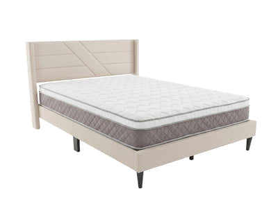 Galenia Bed Frame Beige & MEM23 Mattress - Queen