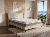 Galenia Bed Frame Beige & MEM23 Mattress - Queen