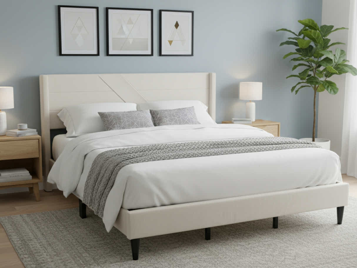 Galenia Bed Frame Beige - King