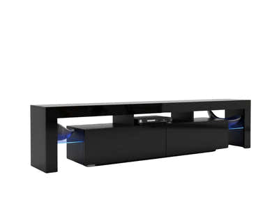 DS Glansig LED Entertainment Unit Black - 190 cm