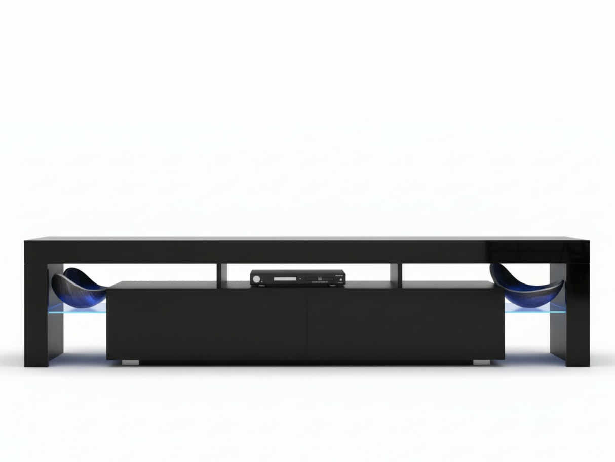 DS Glansig LED Entertainment Unit Black - 190 cm
