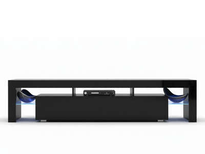 DS Glansig LED Entertainment Unit Black - 190 cm
