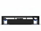 DS Glansig LED Entertainment Unit Black - 190 cm