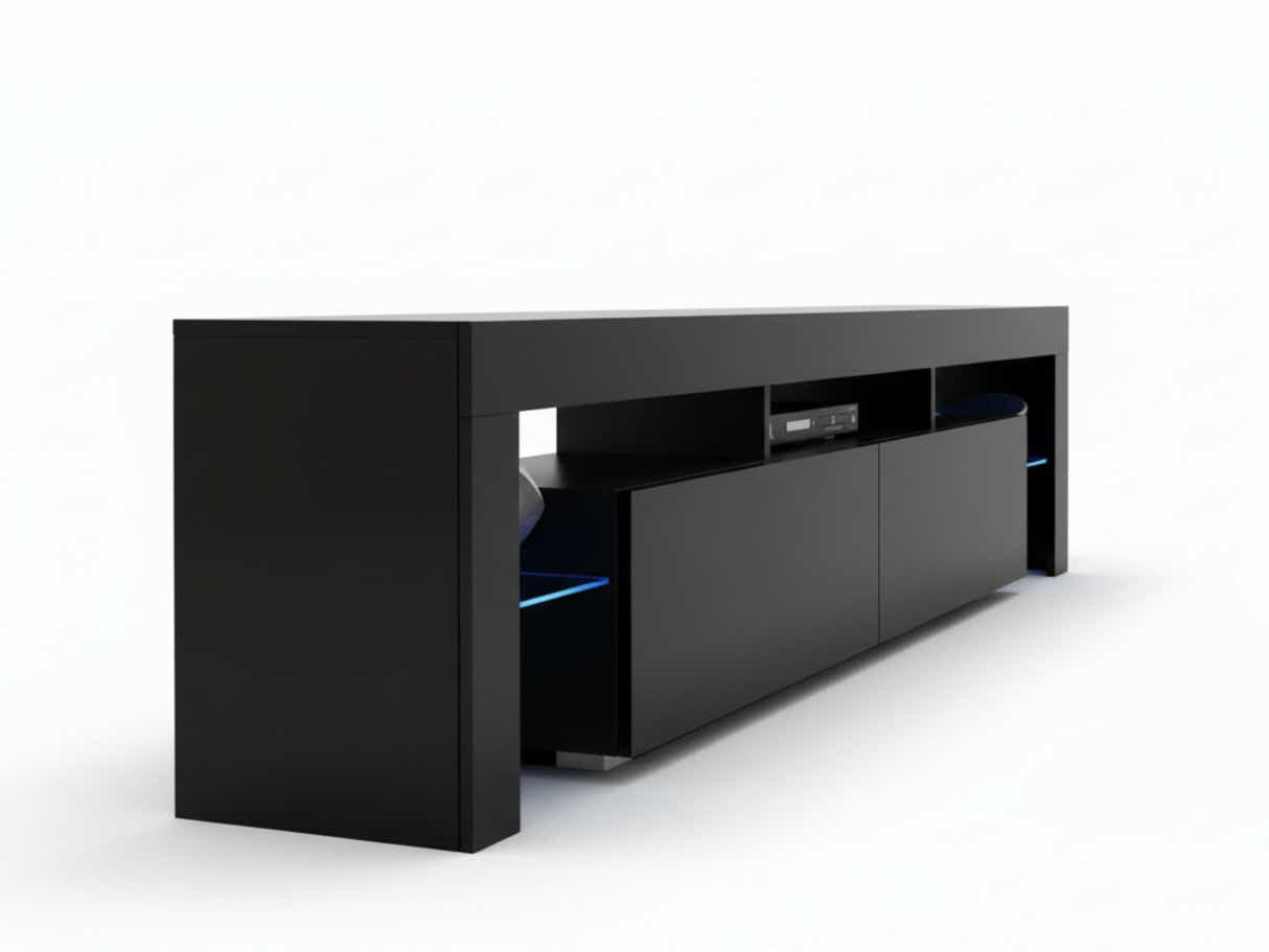 DS Glansig LED Entertainment Unit Black - 190 cm