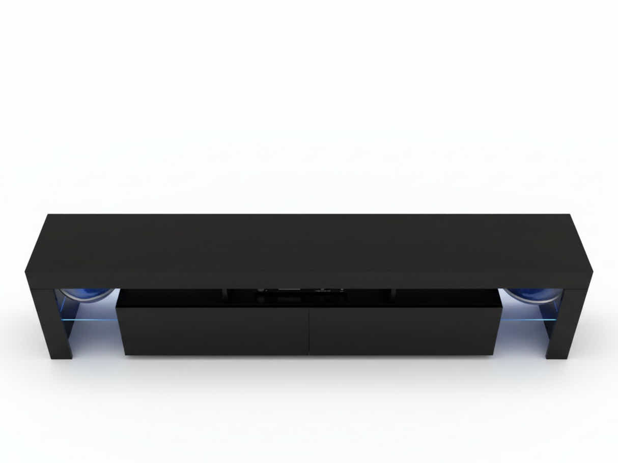 DS Glansig LED Entertainment Unit Black - 190 cm