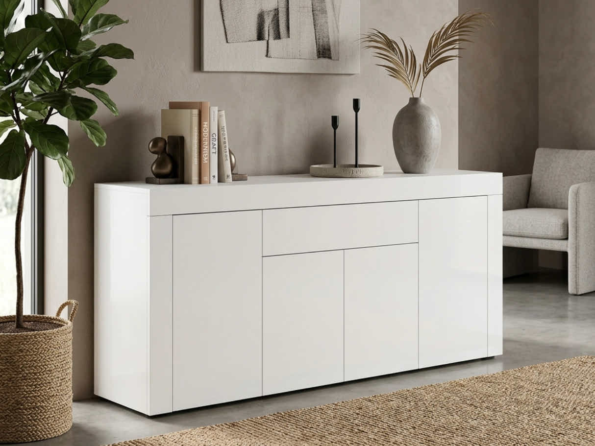 Glansig White Buffet Table - 180 cm