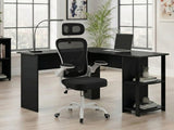 Korr Corner Office Desk & Molina Mesh Task Chair White+Black