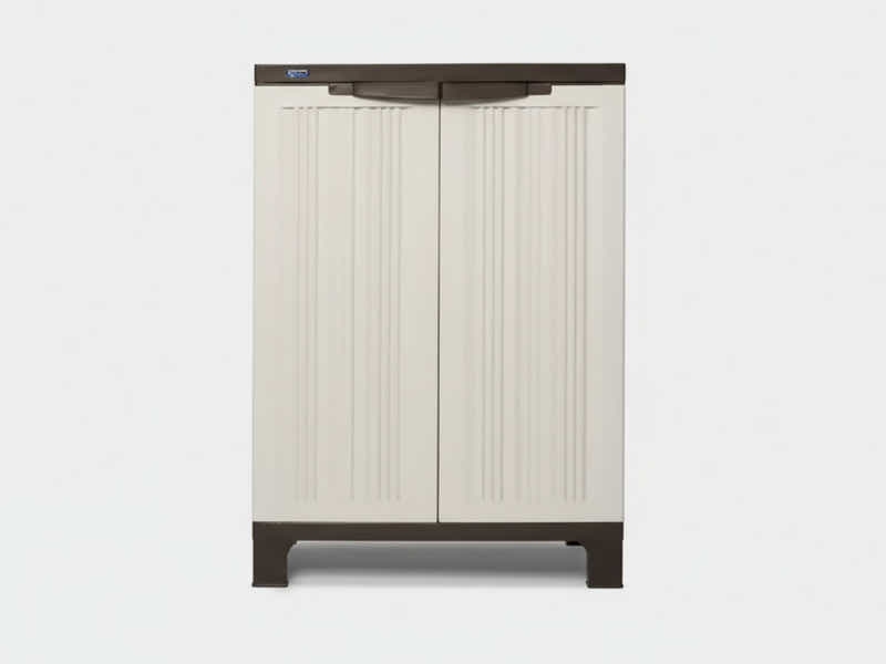Half-Height Outdoor Storage Cabinet - Cream
