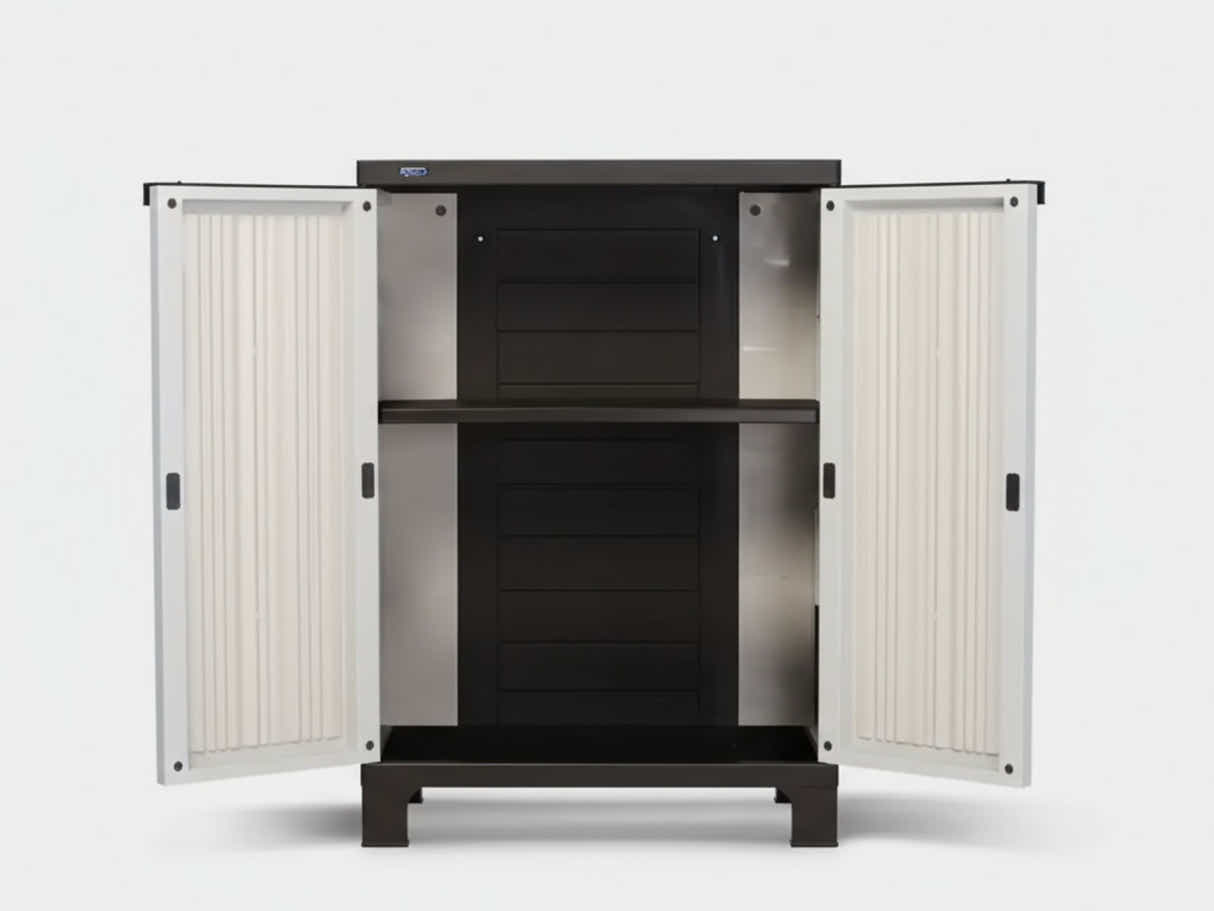 Half-Height Outdoor Storage Cabinet - Cream