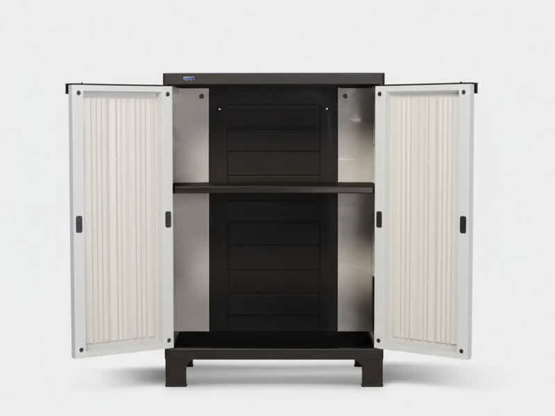 Half-Height Outdoor Storage Cabinet - Cream