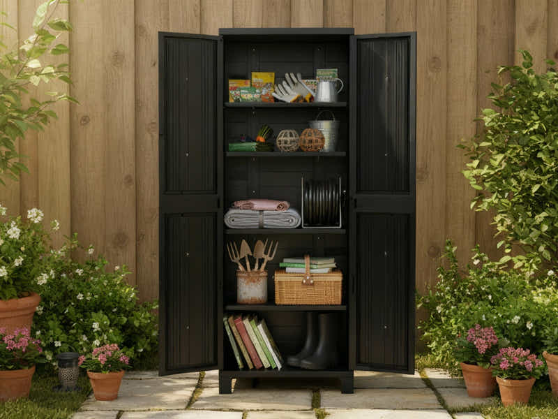 Full-Size Outdoor Storage Cabinet - Black