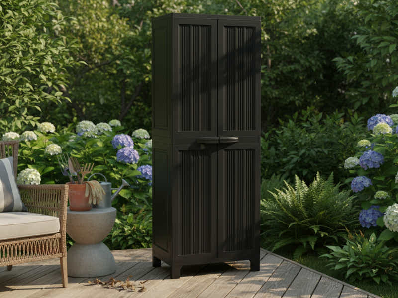Full-Size Outdoor Storage Cabinet - Black